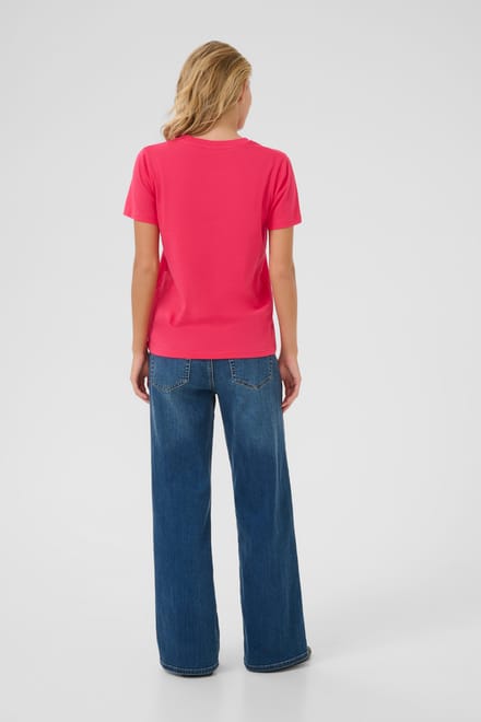 Dames-T-shirt met V-hals KAFFE Marin