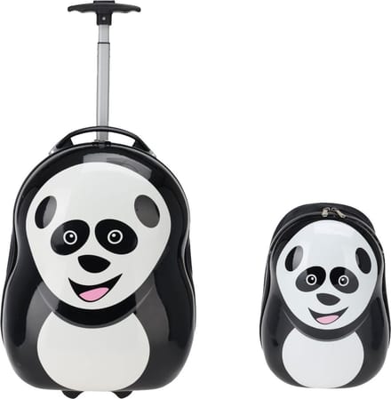 Kinderkoffer en Rugzak - Rugtas Kind - Hard Case Koffer -Handbagage-Kindertrolley-Panda