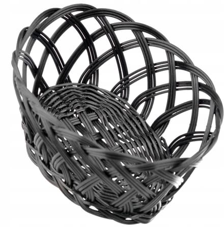 Ovale zwarte rattan mand - decoratief voor brood en fruit