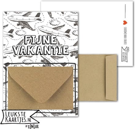 Geldkaart met mini Envelopje -> Vakantie tijd - No: 03 (Vliegtuigen) - LeuksteKaartjes.nl by xMar