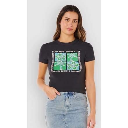 Rip Curl Surf Side Fitted TEE - Washed Black