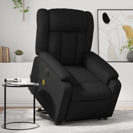 vidaXL - Sta-op-massagestoel - elektrisch - kunstleer - zwart