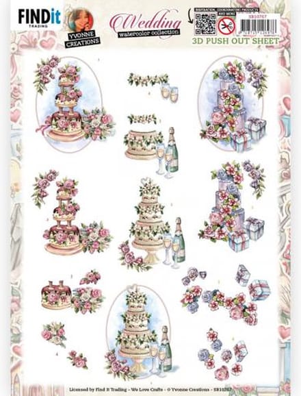 3D Push-Out - Yvonne Creations - Wedding - Wedding Cakes