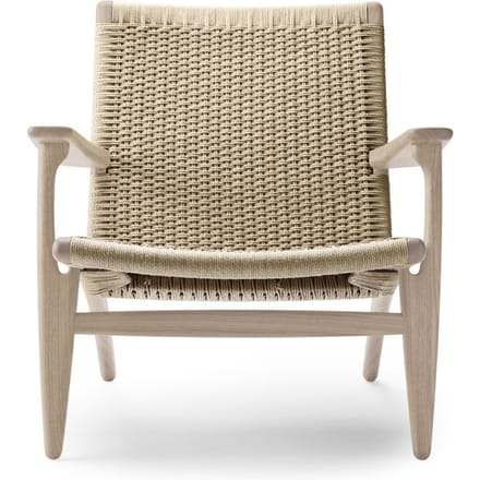 Carl Hansen & Søn - CH25 Fauteuil - Vlecht natuur - eiken gezeept - beige