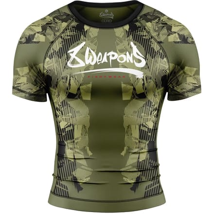 8 WEAPONS Rash Guard Hit 2.0 Olijfgroen Zwart - L