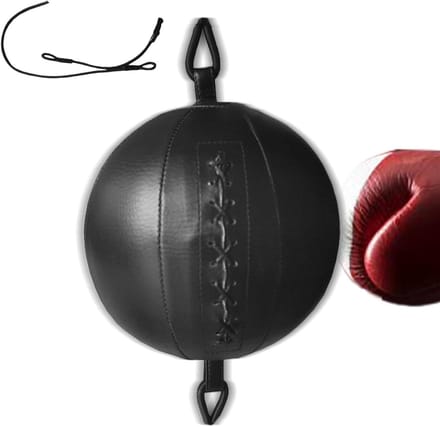 Boks Trainingsbal - Reflex Bal - Reactiesnelheid Verbeteren - Sturdy Construction - 20cm Diameter - Zwart