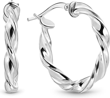 Juwelier Emo - Wokkel Oorbellen Zilver BASIC – Diameter 17 MM – 3 MM Dik