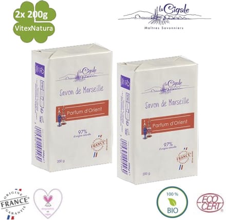 Bain d'Orient Marseille Zeep | 2x200g | Zoetheid van het Oosten | La Cigale