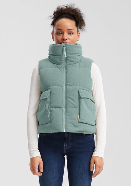 Korte corduroy gilet dames QS