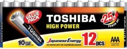 toshiba HIGH POWER 12 stkus AAA