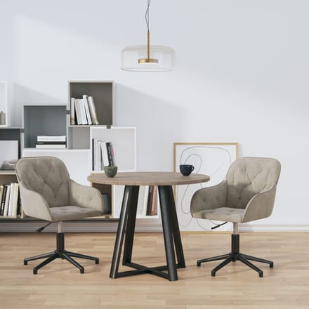 vidaXL - Eetkamerstoelen - draaibaar - 2 - st - fluweel - lichtgrijs