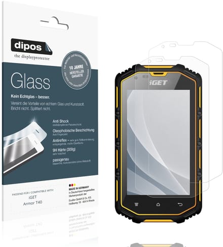 dipos – 2x Matte Pantserfolie geschikt voor iGET Armor T40 | 9H Screenprotector
