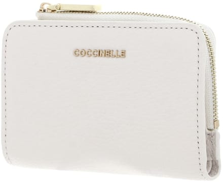 COCCINELLE Leren Portemonnee Metallic Soft Wallet Blanco Crème