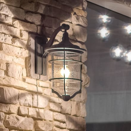 Kichler LED Wand Buitenlamp Royal Marine | 1X E27 Max 60W | IP44 | Dimbaar | Distressed Black