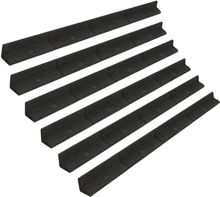 7,2 m flexibele gazonrand - 6x1,2 m - zwart - rubber