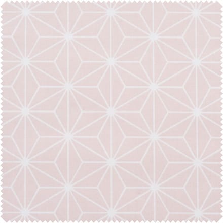 Katoenen stof "Geometrische ster" Polyester gecoat - Lichtroze