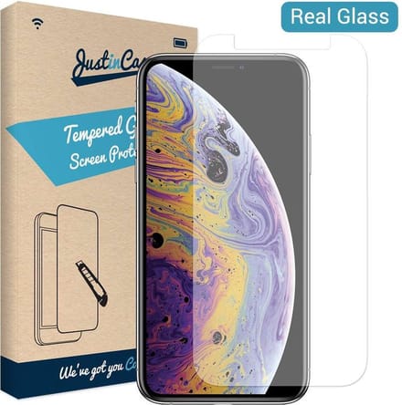 Just in Case screenprotector geschikt voor iPhone Xs / X - Screenprotector Gehard Glas