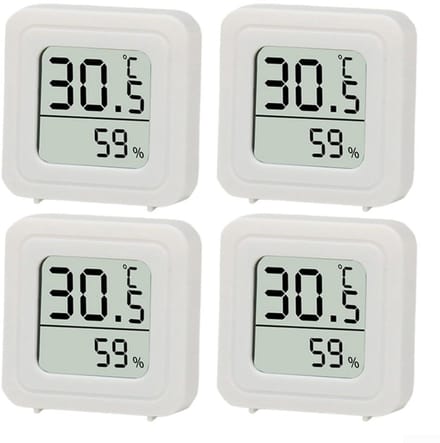 Klimaat Monitor - Temperatuur Vochtigheid Sensor - Binnenklimaat Bewaken - Batterijvrij Werking - Compact Ontwerp - Wit