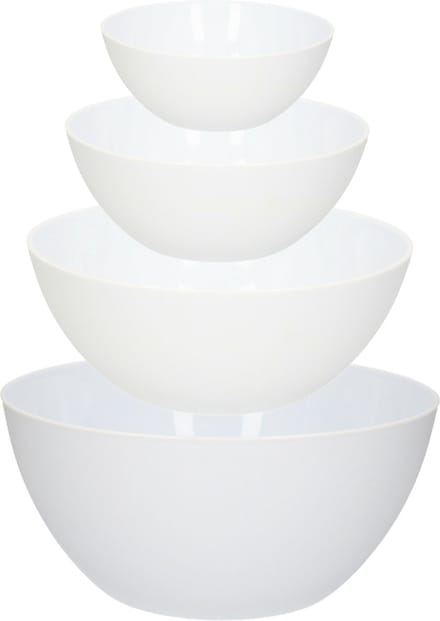 Plasticforte voedsel serveer schalen set - 10x stuks - kunststof - wit