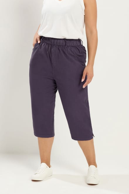 Yours Paarse Cropped Broek Size 58-60