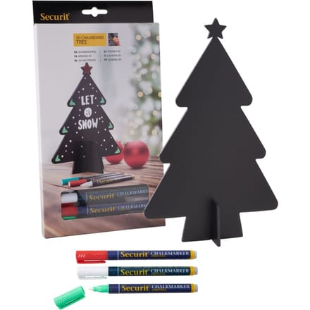 Securit® 3D-kerstboom met krijtbord, vrijstaand