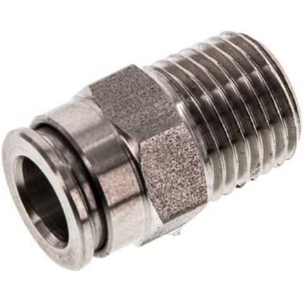 8mm x R1/4'' RVS Insteekfitting Buitendraad FKM