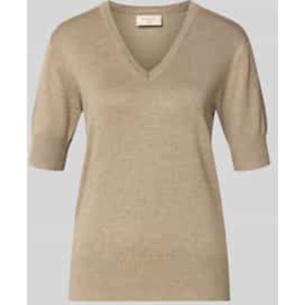 Gebreid shirt met V-hals model 'Katie'