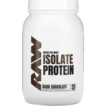 Raw Nutrition, Isolat de Protéine de Whey Nourri à l'Herbe, Chocolat Noir, 1,97 lb (892.5 g)