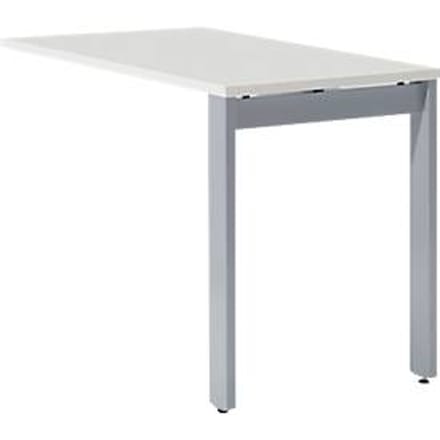 Schäfer Shop Select LOGIN aanbouwtafel, 4-poots, B 1000 x D 600 x H 740 mm, wit/blank aluminium