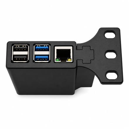 Rack Mount Behuizing Geschikt voor Raspberry Pi 4 Model B – Voor 10 Inch en 19 Inch Serverkast – Zwart