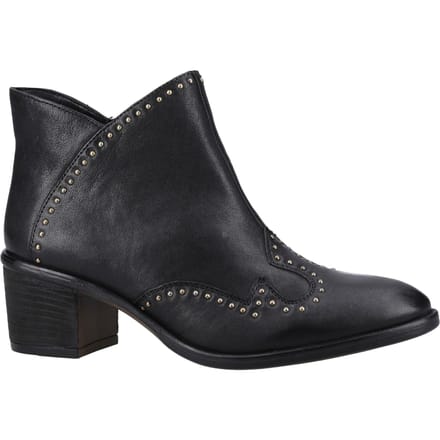 Hush Puppies Waverly Leren Zwarte Damesschoenen