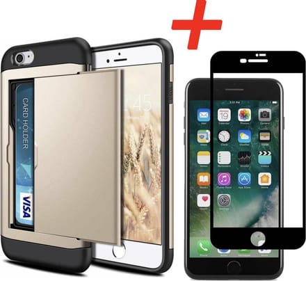 Geschikt voor Apple iPhone 7 / 8 Backcover | Goud | Pasjeshouder