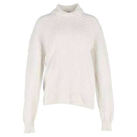 Louis Vuitton trui met kraag van witte wol.