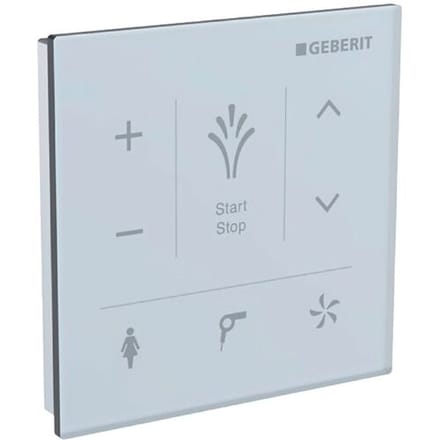Geberit AquaClean bedieningspaneel wand - 9.3x9.3cm ten behoeve van Aquaclean Tuma Comfort en Mera - glas - wit