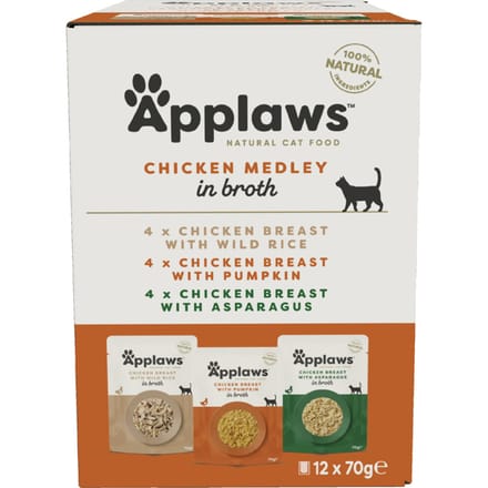12x70g Kip Mix (3 soorten) Applaws natvoer voor katten