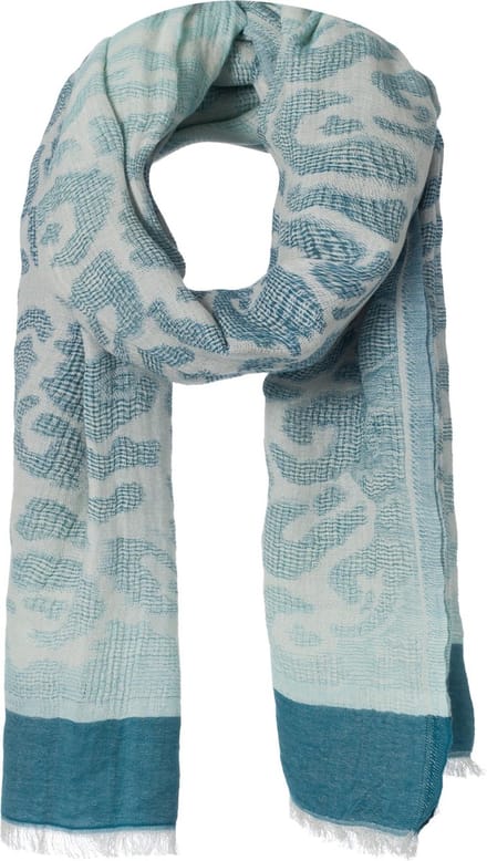 Amor Collections - Sjaal Jungleprint - Katoen - Blauw - 100x200 cm