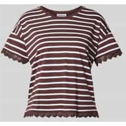 T-shirt met kant en ronde hals