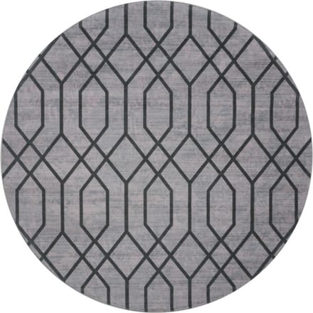 Vloerkleed Pattern Rond Groen ø120 cm - Laagpolig Synthetisch Vloerkleed – Modern / Grafisch Design