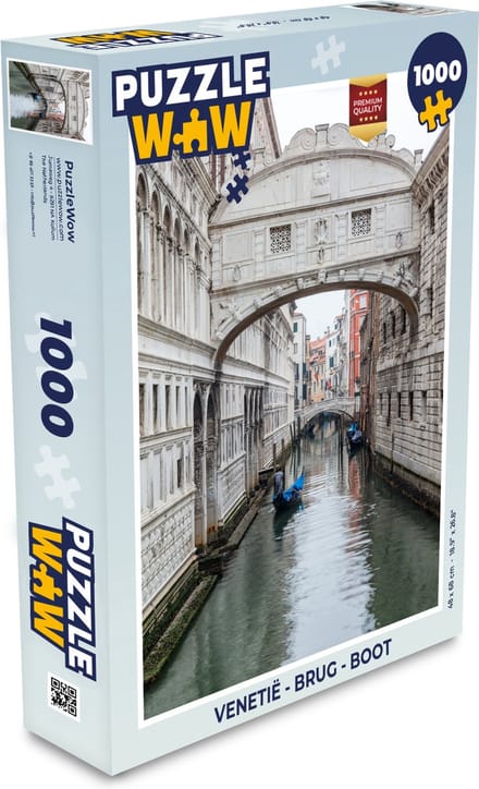 Puzzel Venetië - Brug - Boot - Legpuzzel - Puzzel 1000 stukjes volwassenen