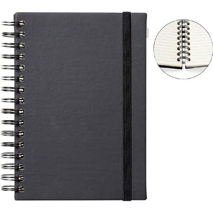 Notitieboek quantore a5 spiraal lijn 192blz 80gr Zwart