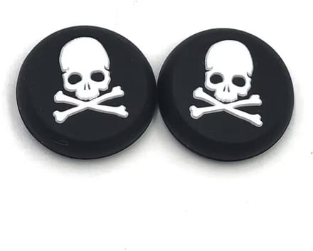 Controller gripjes - Thumb Grip - Zwart/Wit - Skull - 1 paar - Game grips - CHPN