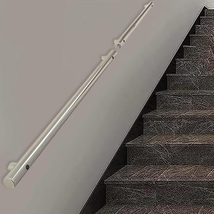 Trapleuning Set - Buiten Handgreep - Veiligheid Verhoging - Roestvrij Staal - 450 cm - Zilver
