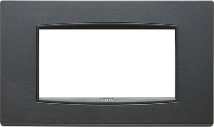 Vimar - Afdekplaat - Metaal, Helder Mat Antraciet, 4 Module (VM20654.15)