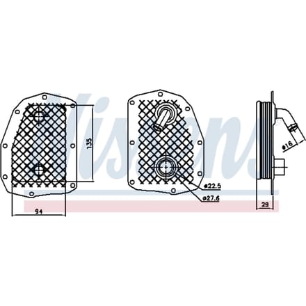 Olie radiator, motorolie NISSENS 90734