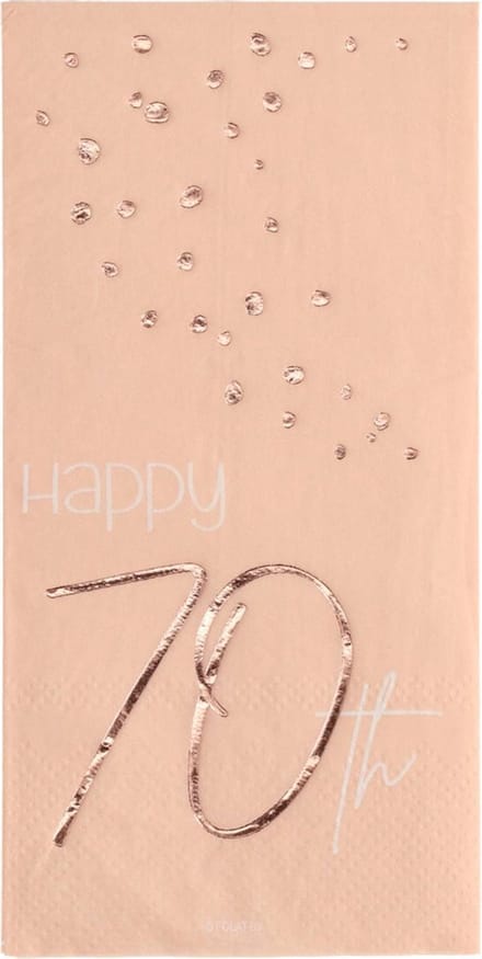 Folat - Servetten - 70 jaar Elegant Lush Blush (10 stuks) - 33 x 33 cm