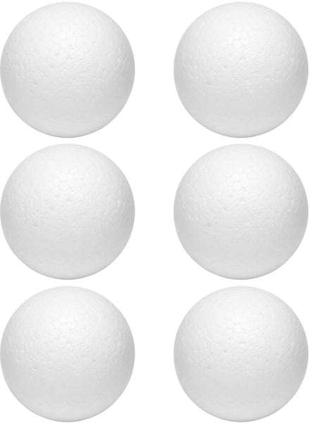 Piepschuim vormen - bal - 6x - D8 cm - styropor hobby / DIY vorm - basis knutselfiguren