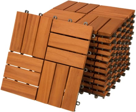 WPC Vlondertegels - Set van 11 Insteeksysteem 30x30cm - Acacia