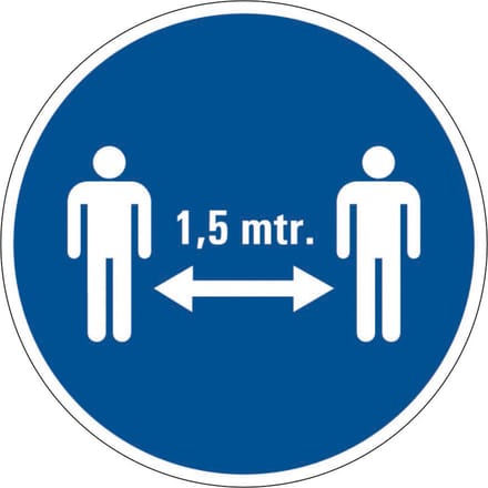 1,5 meter afstand houden verplicht sticker 150 mm