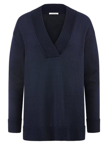 Trui V-hals Van Peter Hahn blauw
