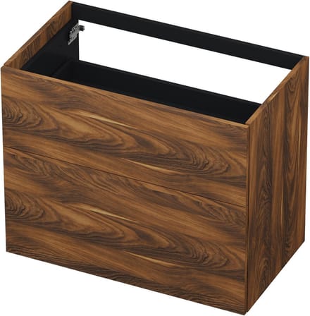 INK® wastafelonderkast 2 laden greeploos push to open hout decor 80x45x65cm, noten